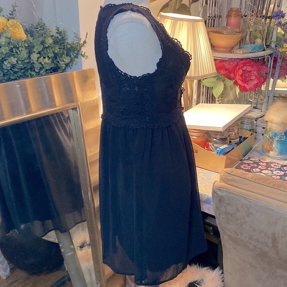 🌷 Pull&Bear 🌷 Rose Crochet Lace Embroidered Sheer Button Up Babydoll Dress - Picture 7 of 10